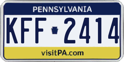 PA license plate KFF2414