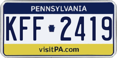 PA license plate KFF2419
