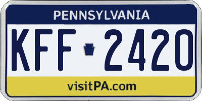 PA license plate KFF2420