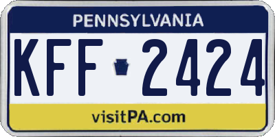 PA license plate KFF2424