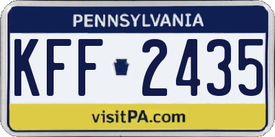 PA license plate KFF2435