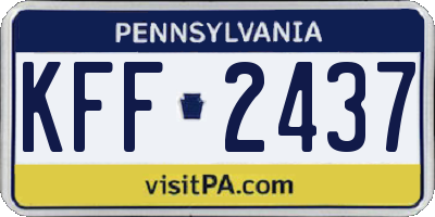 PA license plate KFF2437