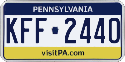PA license plate KFF2440