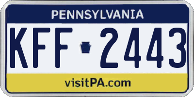 PA license plate KFF2443