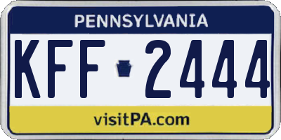 PA license plate KFF2444