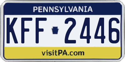 PA license plate KFF2446