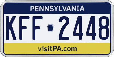 PA license plate KFF2448