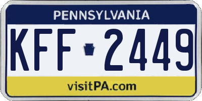 PA license plate KFF2449
