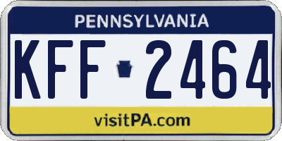 PA license plate KFF2464