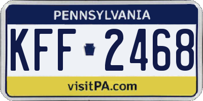 PA license plate KFF2468