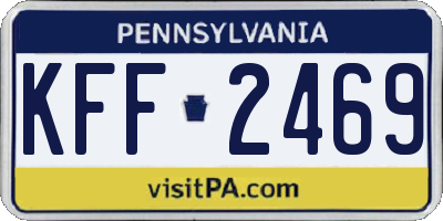 PA license plate KFF2469