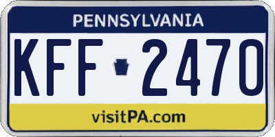 PA license plate KFF2470
