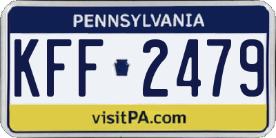 PA license plate KFF2479