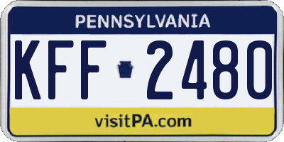PA license plate KFF2480