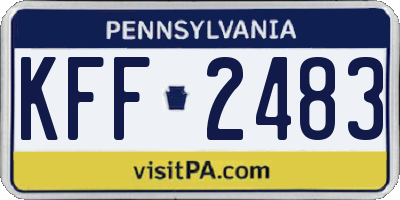 PA license plate KFF2483