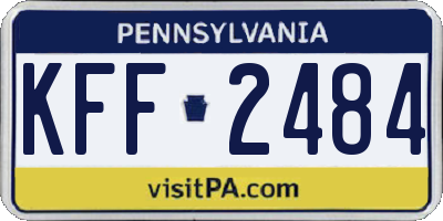 PA license plate KFF2484
