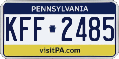 PA license plate KFF2485