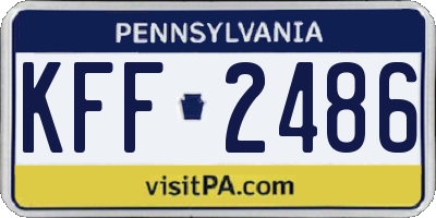 PA license plate KFF2486