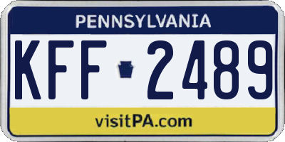PA license plate KFF2489