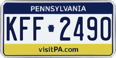 PA license plate KFF2490