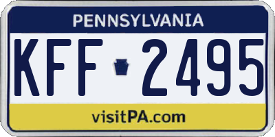 PA license plate KFF2495