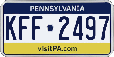 PA license plate KFF2497