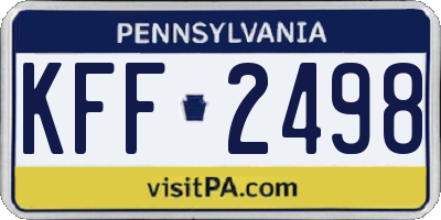 PA license plate KFF2498