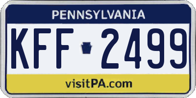 PA license plate KFF2499