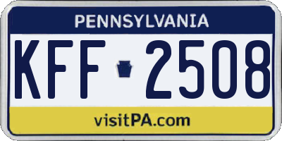 PA license plate KFF2508