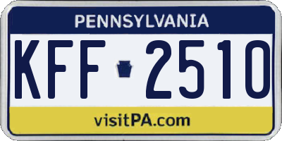 PA license plate KFF2510