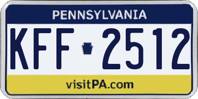 PA license plate KFF2512