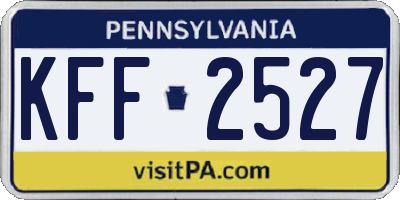 PA license plate KFF2527