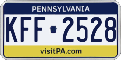 PA license plate KFF2528