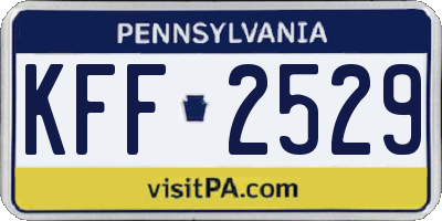 PA license plate KFF2529