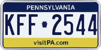 PA license plate KFF2544