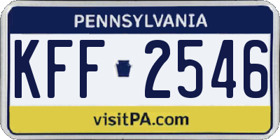 PA license plate KFF2546