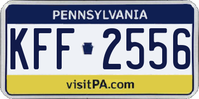 PA license plate KFF2556
