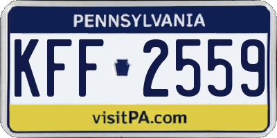 PA license plate KFF2559
