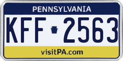 PA license plate KFF2563
