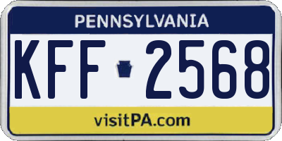 PA license plate KFF2568