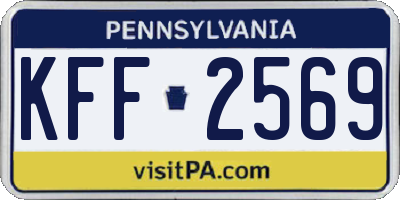 PA license plate KFF2569