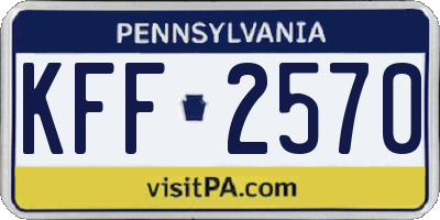 PA license plate KFF2570