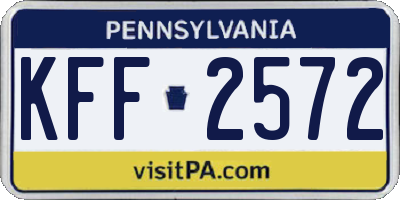 PA license plate KFF2572