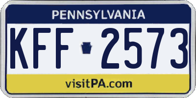 PA license plate KFF2573