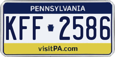 PA license plate KFF2586