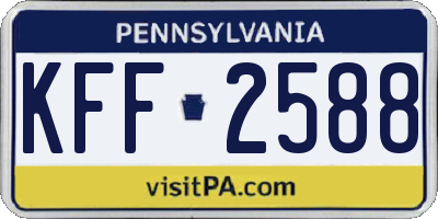 PA license plate KFF2588