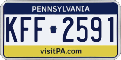 PA license plate KFF2591