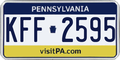 PA license plate KFF2595