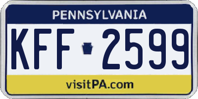 PA license plate KFF2599