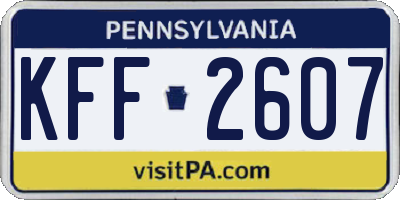 PA license plate KFF2607